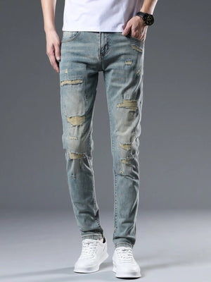 Men's Distressed Slim Fit Jeans - Farnelli