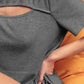 BiBi Thermal Rib Knit Cut Out Front Top - Farnelli