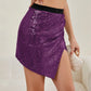 Asymmetrical Slit Sequin Skirt - Farnelli