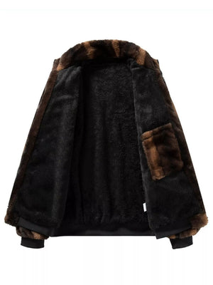 Men's Warm Faux Fur Zip Up Jacket - Farnelli