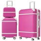 HouseOfZazla white 3-piece hardshell luggage set with TSA lock