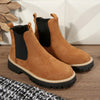 Round Toe Ankle Boots - Ochre