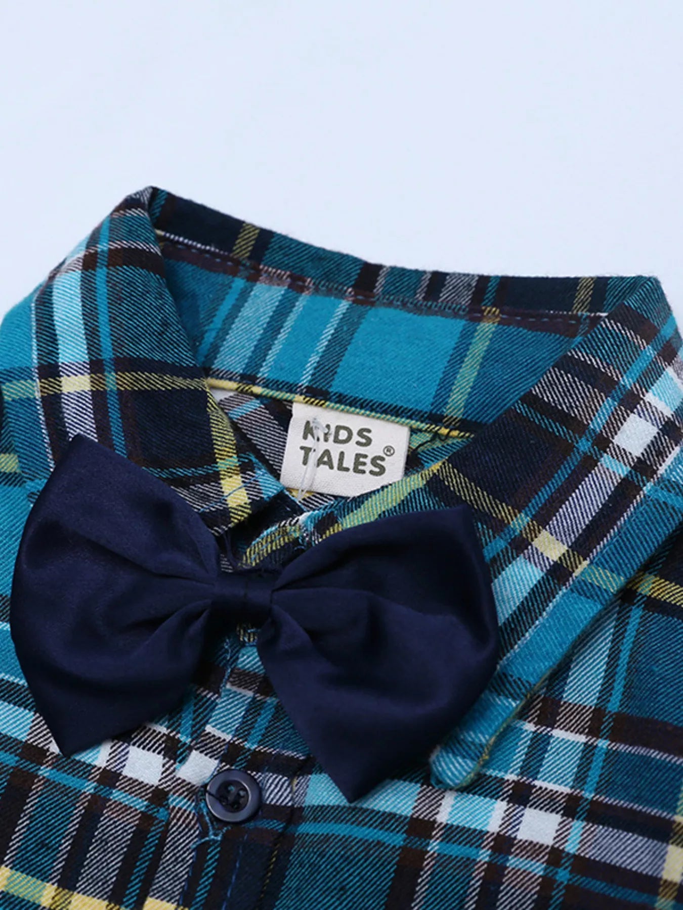 Children's Plaid Shirt & Distressed Jeans with Suspenders Set - Farnelli