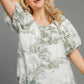 Umgee Full Size Two Tone Toile Print Top Plus Size - Farnelli