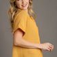 Umgee Full Size Waffle-Knit Short Sleeve Button Down Shirt Plus Size - Farnelli