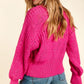 Haptics Full Size Button Down Crop Long Sleeve Cardigan - Farnelli