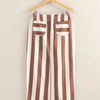 HYFVE Striped Pocket Detail Maxi Skirt - BROWN/CREAM