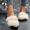 Open Toe Fuzzy Slippers - Style E