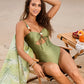 Cutout Sweetheart Neck One-Piece Swimwear and Cover-Up Swim Set - Farnelli