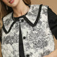 Umgee Toile Quilted Vest with Ruffle Collar - Farnelli