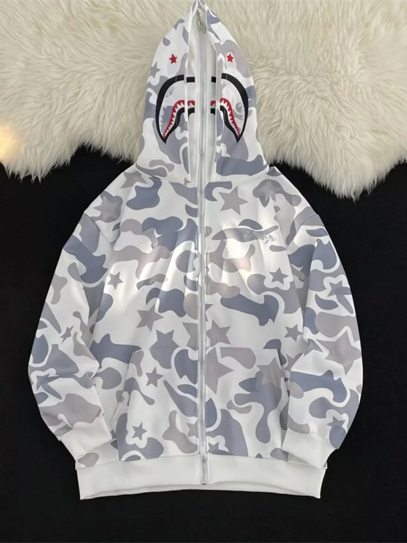 Men's Camo Print Zip-Up Hoodie - Farnelli