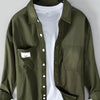 Men's Plus Size Button Up Long Sleeve Shirt - Dark Green