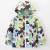 Children's Dinosaur Print Hooded Lightweight Jacket - Multicolor