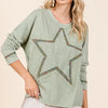 Mittoshop Mineral Wash Star Patch Long Sleeve T-Shirt - Sage