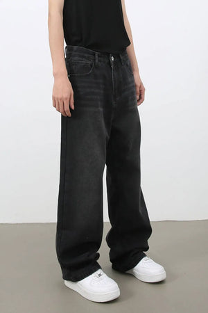 Men's Wide Leg Jeans with Pockets - Farnelli