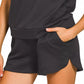 Zenana Scuba High Neck Half Zip Top and Dolphin Shorts Set - Farnelli