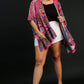 Umgee Full Size Mixed Print Ruffle Hem Open Front Cover Up Plus Size - Farnelli