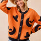 BiBi Halloween Witch Hat Moon Bat Artwork Cardigan - Farnelli