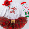 Children's Christmas Santa Baby 4 Piece Outfit Set - Red