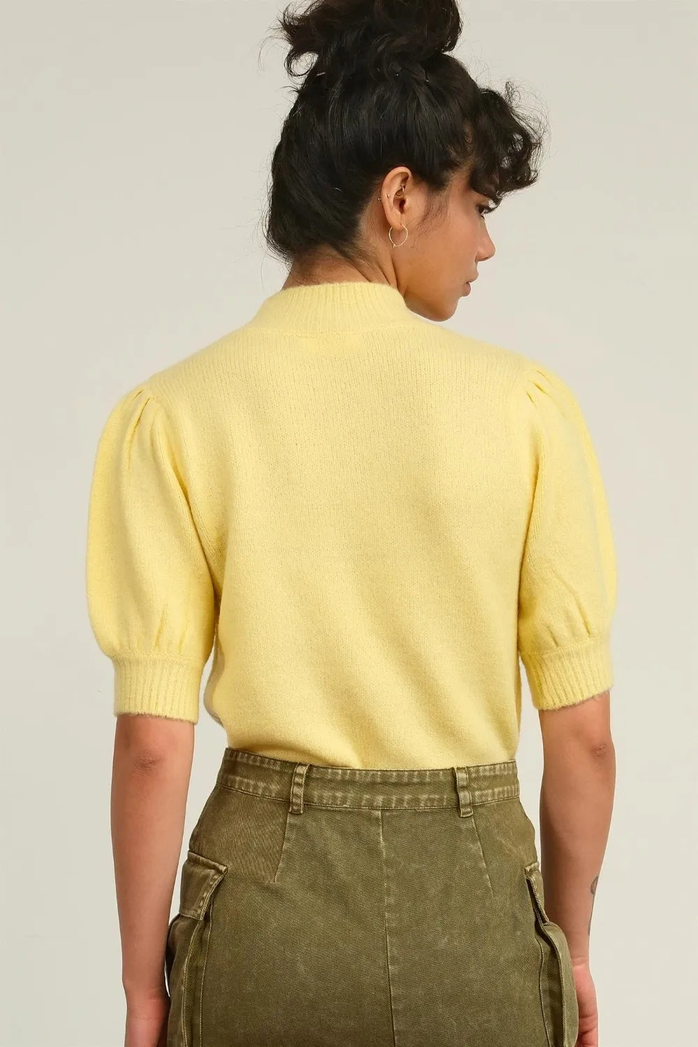 HYFVE Mock Neck Puff Sleeve Sweater - Farnelli