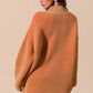 SO ME Oversized Two Tone Textured V Neck Sweater - Farnelli