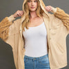 Umgee Sequined French Terry Jacket - LATTE