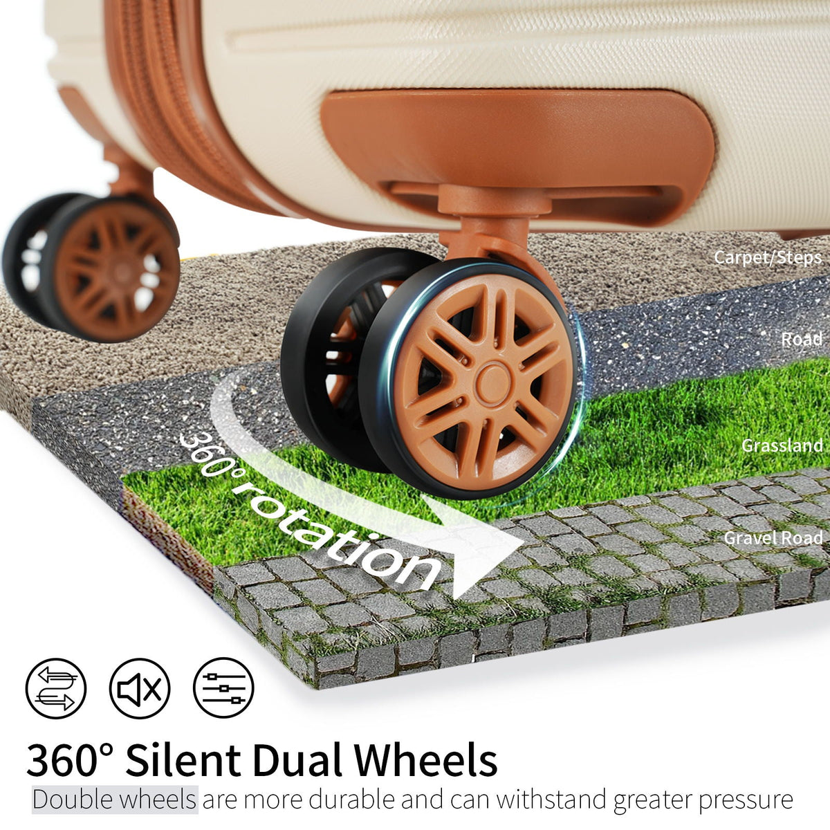 HouseOfZazla 4-piece hard shell luggage set with spinner wheels in multiple colors