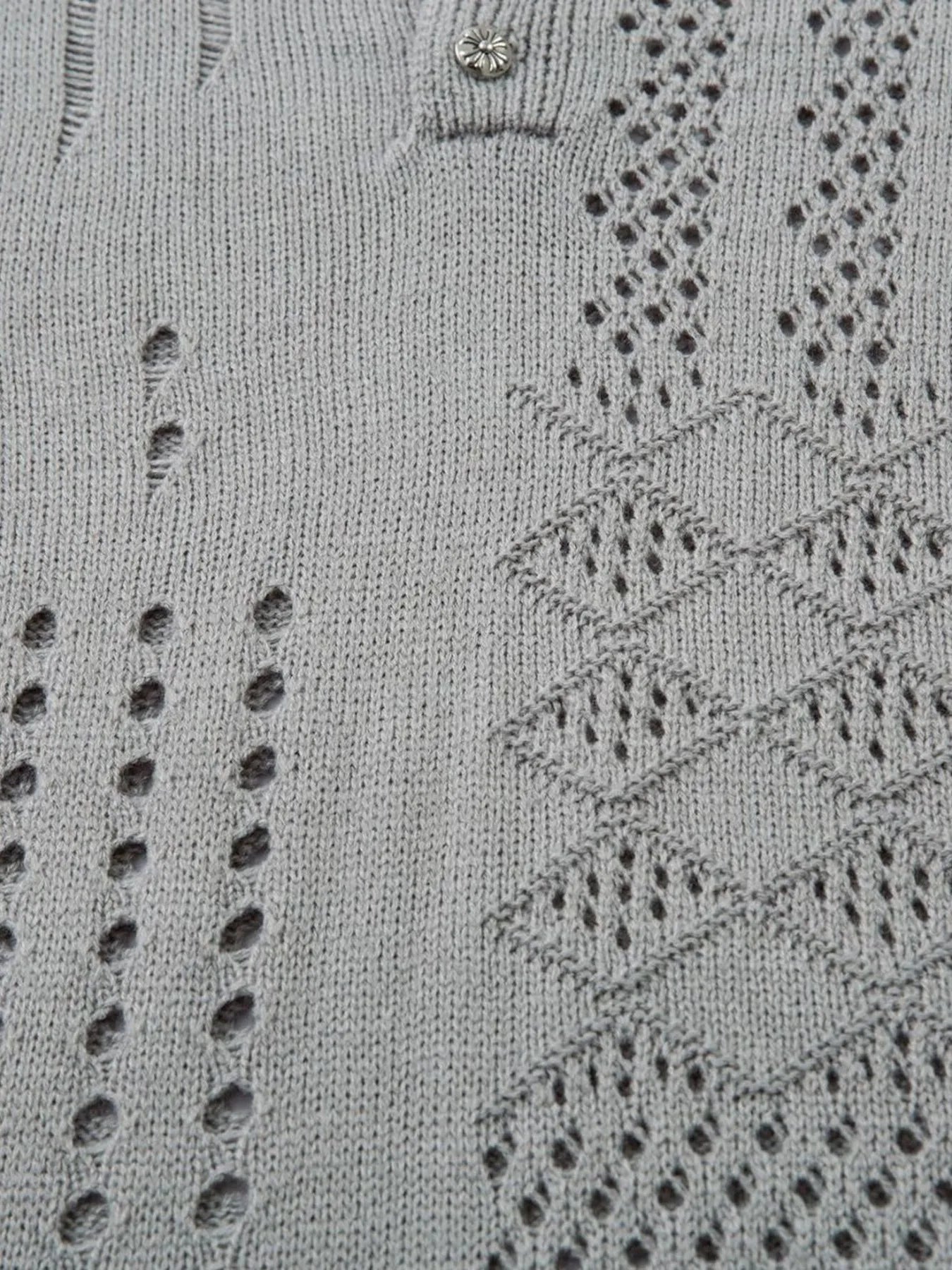 Men's Openwork Button Detail Knit Henley T-Shirt - Farnelli