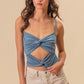 BiBi Rayon Span Jersey Knit Double Twist Front Cami Top - Farnelli