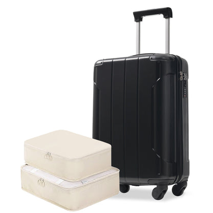 HouseOfZazla 20-inch black hardshell carry-on luggage with TSA lock