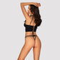Sexy Open Cup Corset & String Obsessive Delishya Black-1