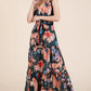 Lime 'N' Chili Floral Print Sleeveless Tie Waist Maxi Dress - Farnelli
