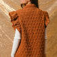 BiBi Quilting Knit Ruffle Sleeve Vest - Farnelli