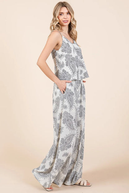 Mittoshop Paisley Print Cami and Pants Set - Farnelli