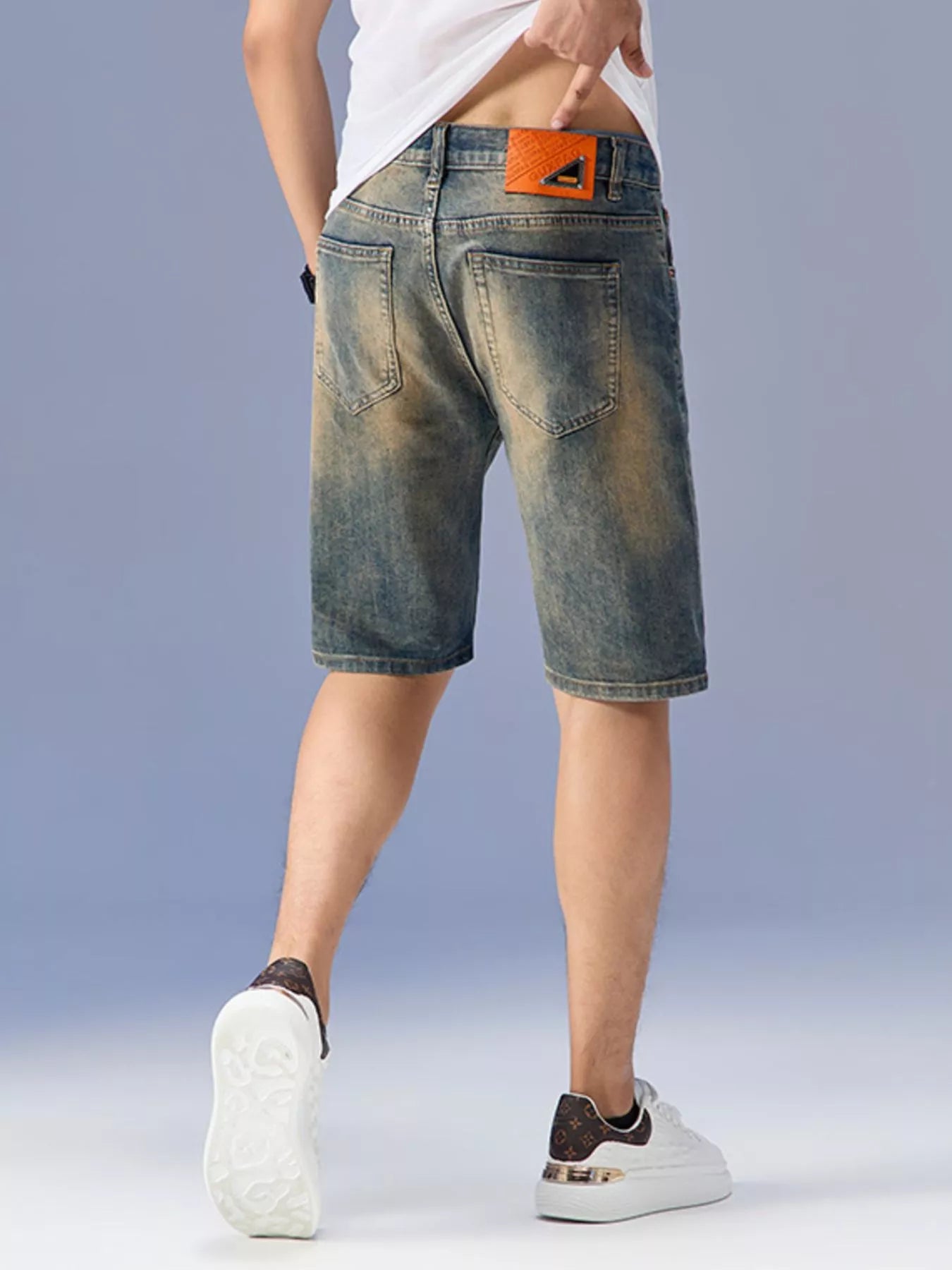 Men's Washed Denim Shorts - Farnelli