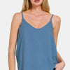 Zenana Two Layered Spaghetti Strap Cami - Dusty Blue