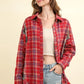 VERY J Contrast Plaid Raw Detail Shirt - Farnelli