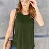 Basic Bae Full Size Round Neck Curved Hem Tank - Army Green
