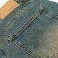 Men's Distressed Camo Patchwork Denim Shorts - Farnelli