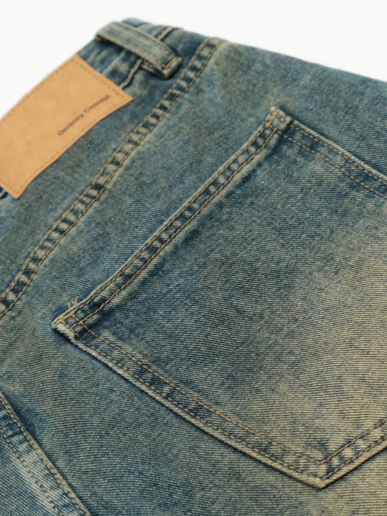 Men's Distressed Camo Patchwork Denim Shorts - Farnelli