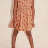 Children's Floral Print Sleeveless Ruffle Dress - Terracotta