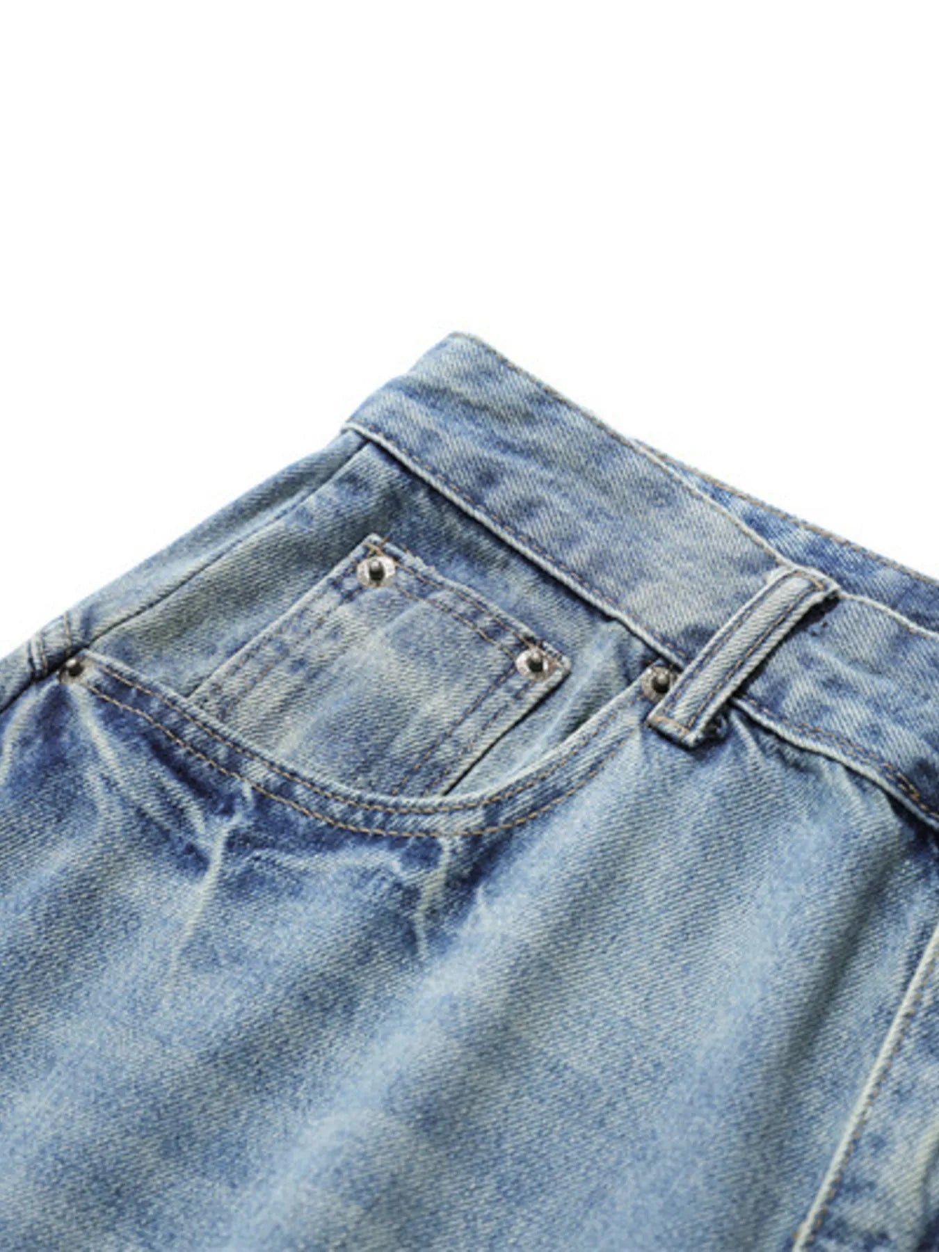 Men's Washed Wide Leg Denim Shorts - Farnelli