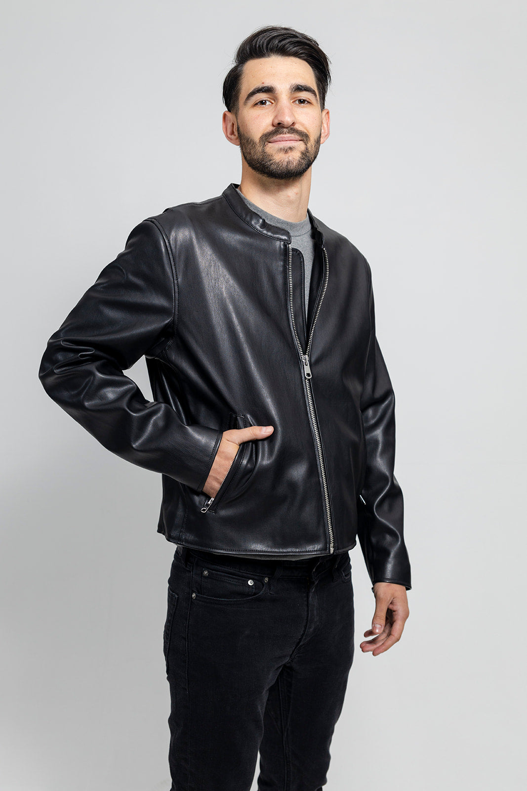 Dillon Men's Faux Leather Scooter Jacket