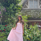 Flying Tomato pink woven midi dress with a fitted bodice and flowing skirt, perfect for casual or summer occasions.