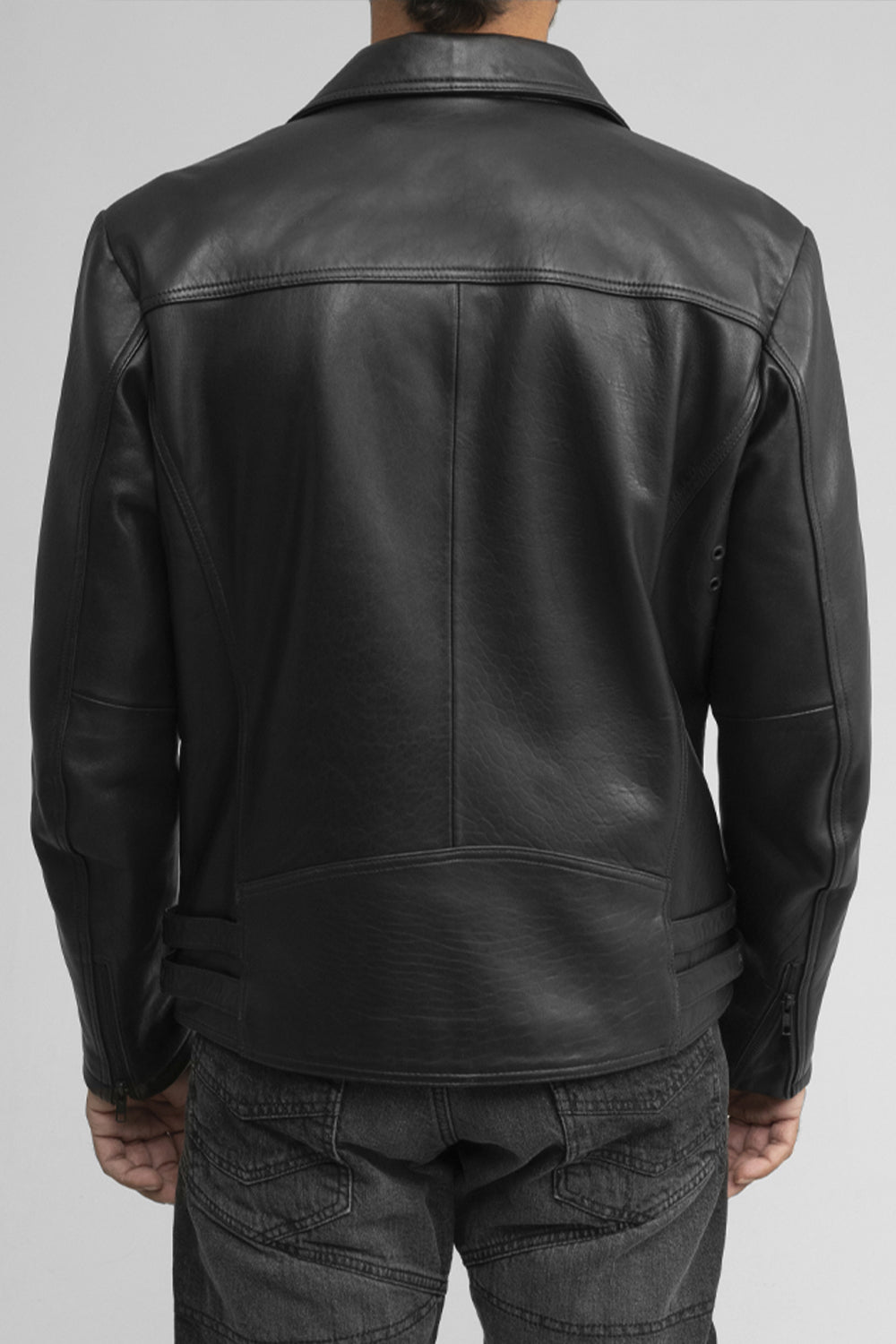 Back view of Whet Blu NYC Domanico men's leather fashion jacket