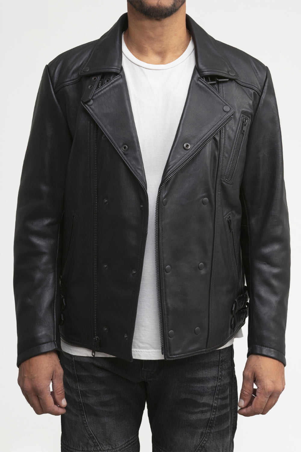 Whet Blu NYC Domanico men's leather fashion jacket in a stylish view