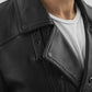 Whet Blu NYC Domanico men's leather fashion jacket upper design view