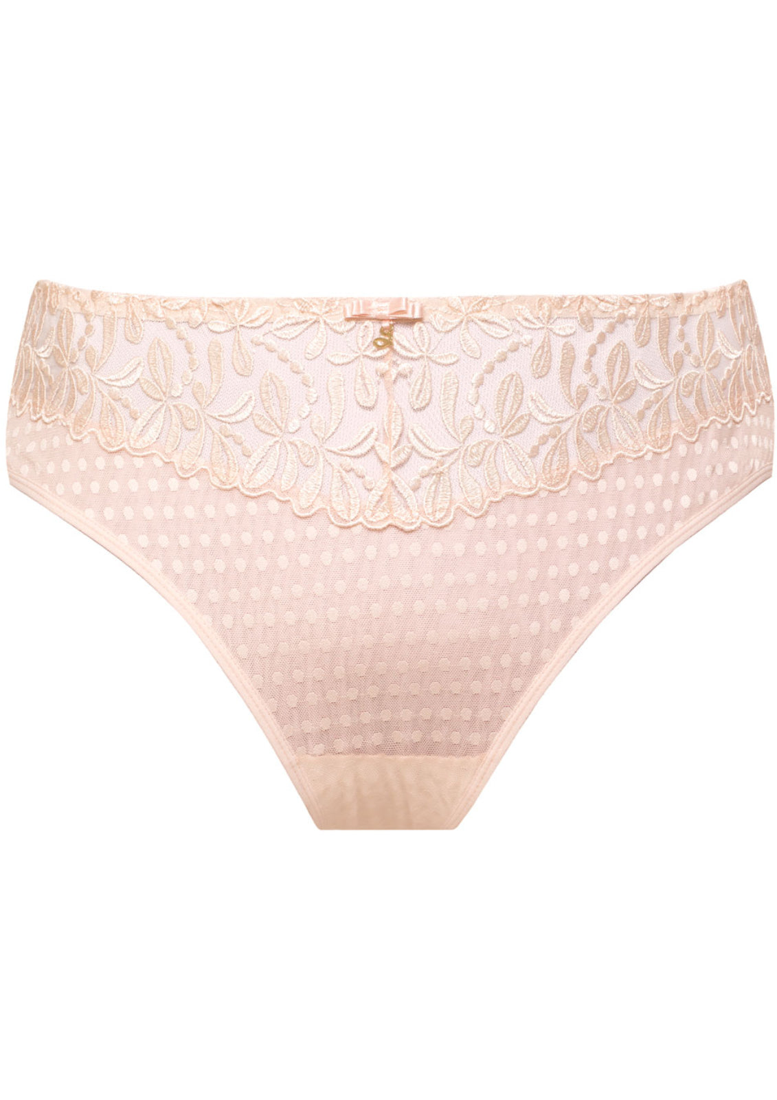 Samanta Donna Powder Rose Sheer Mesh Tulle Embroidered Brief Panty-4