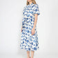 Gracia Fashion Women's Dot print puff sleeve elastic back midi dress