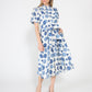 Gracia Fashion Women's Dot print puff sleeve elastic back midi dress